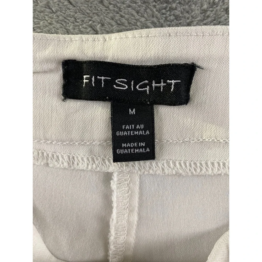 Fit Sight Womens White Pull On Bermuda Shorts Size Medium Stretch Casual Summer
